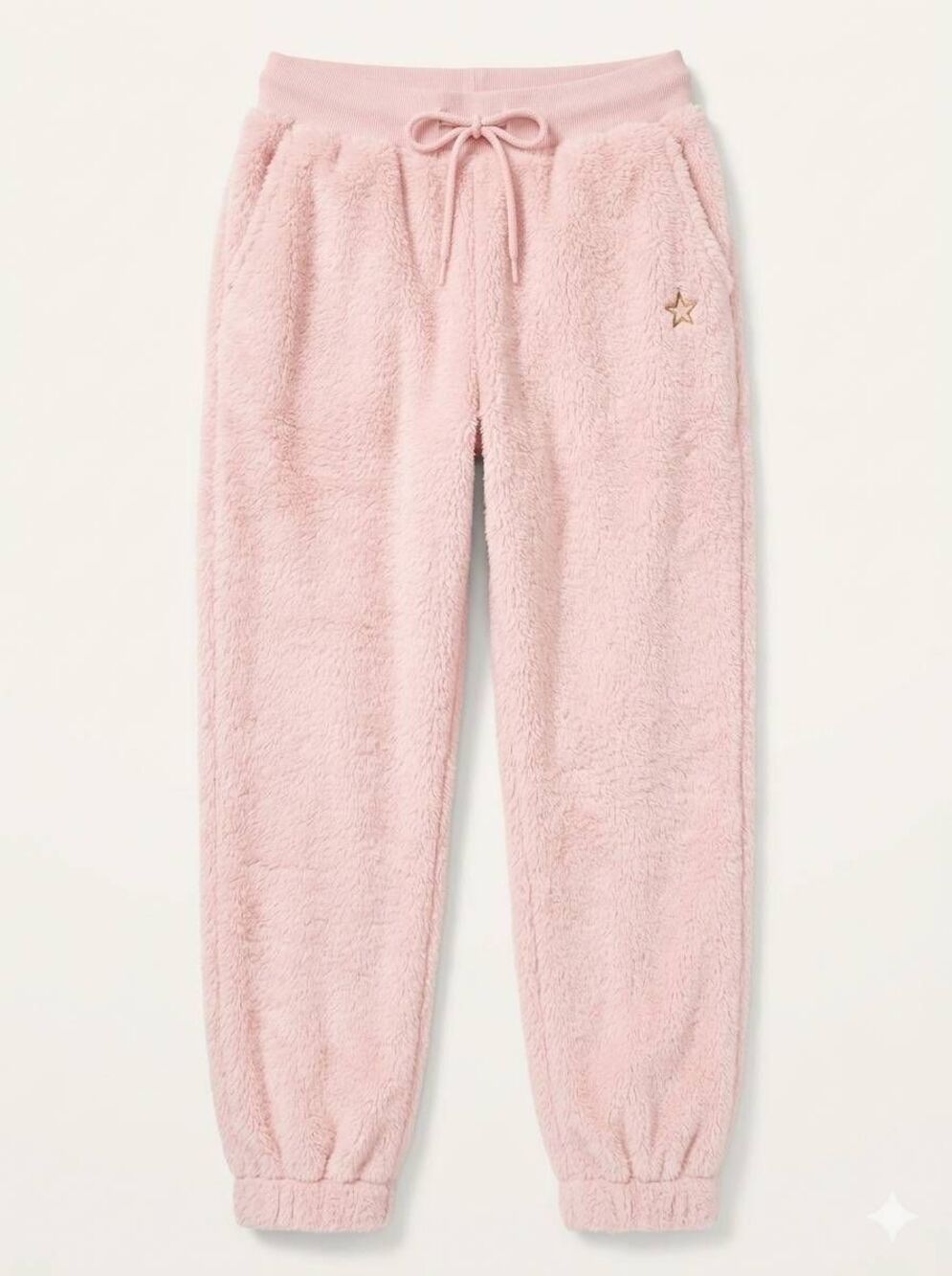 🔸️NWT Pink Faux Fur Plush Jogger Pants Medium